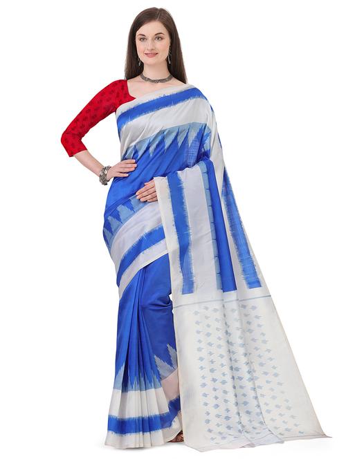 geometrical kanjivaram saree with blouse - 17535519 - Standard Image - 1