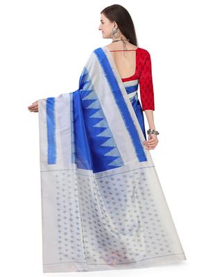 geometrical kanjivaram saree with blouse - 17535519 - Standard Image - 2