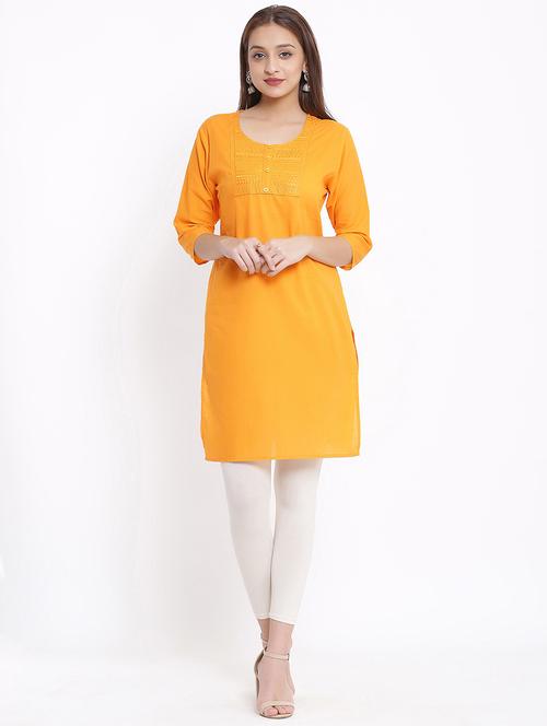 yoke embroidered straight kurta - 17535675 - Standard Image - 1