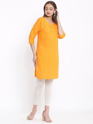 yoke embroidered straight kurta - 17535675 - Standard Image - 2