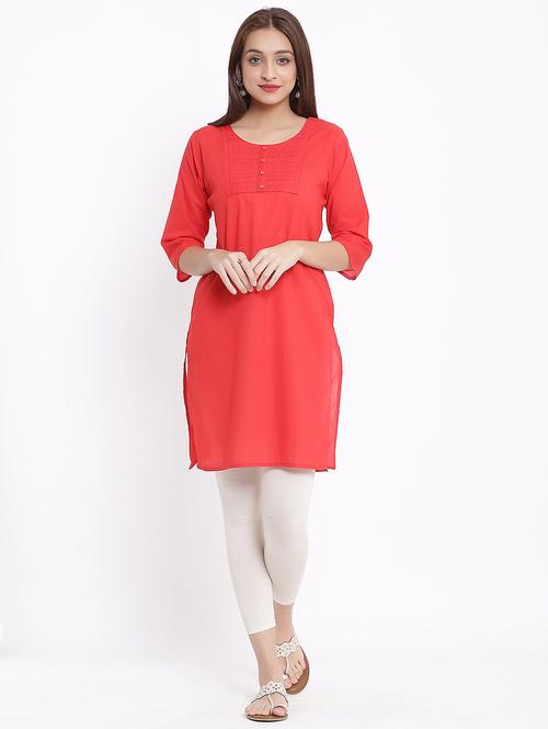 yoke embroidered straight kurta - 17535679 - Standard Image - 1
