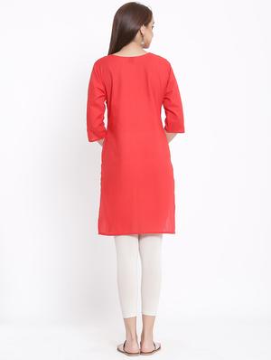 yoke embroidered straight kurta - 17535679 - Standard Image - 3