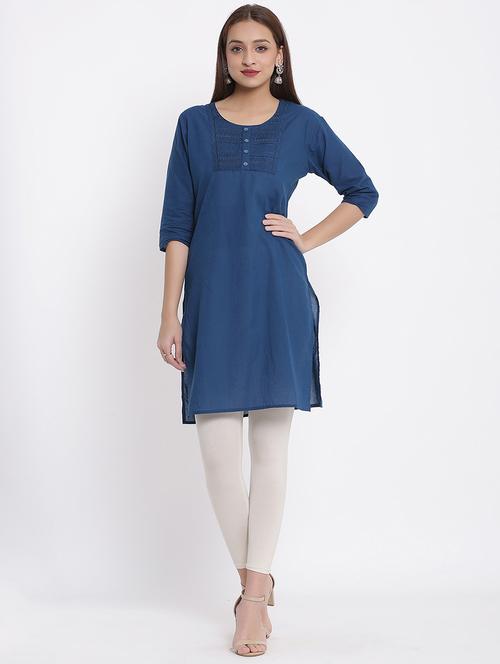 yoke embroidered straight kurta - 17535680 - Very Small Image - 1