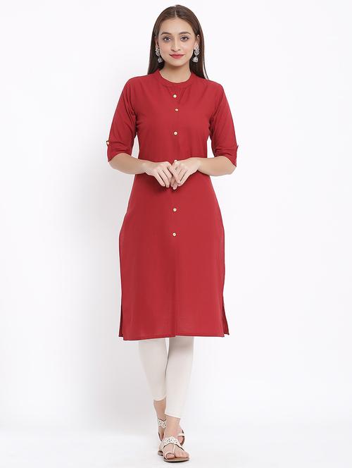 solid straight kurta - 17535691 - Standard Image - 1