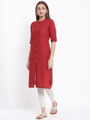 solid straight kurta - 17535691 - Standard Image - 2