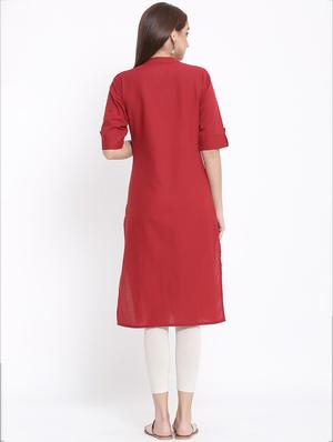 solid straight kurta - 17535691 - Standard Image - 3