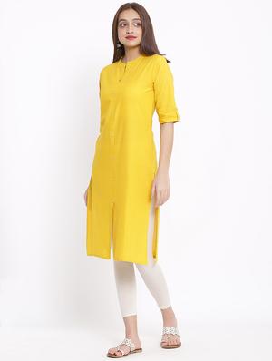 solid straight kurta - 17535692 - Standard Image - 2