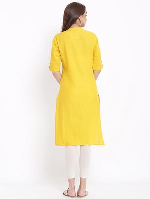 solid straight kurta - 17535692 - Standard Image - 3