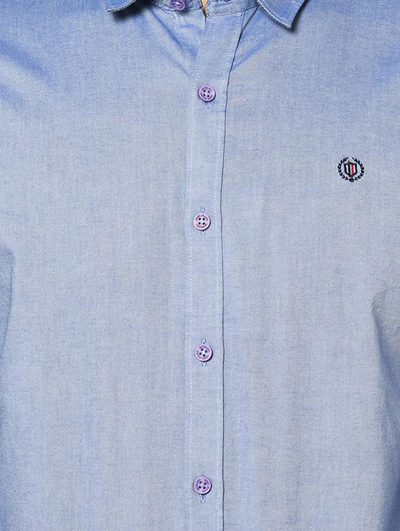 blue solid casual shirt - 17535716 - Zoom Image - 5