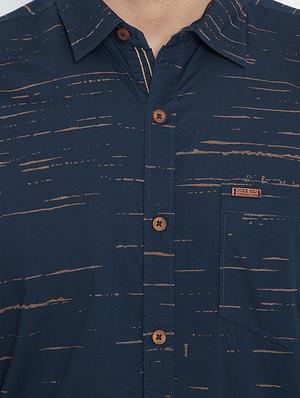 navy blue printed casual shirt - 17535720 - Standard Image - 5