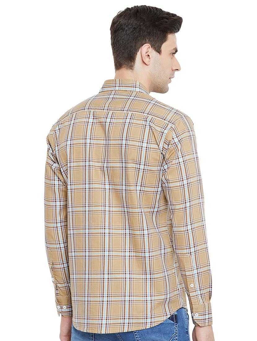 beige checkered casual shirt - 17535726 - Zoom Image - 3