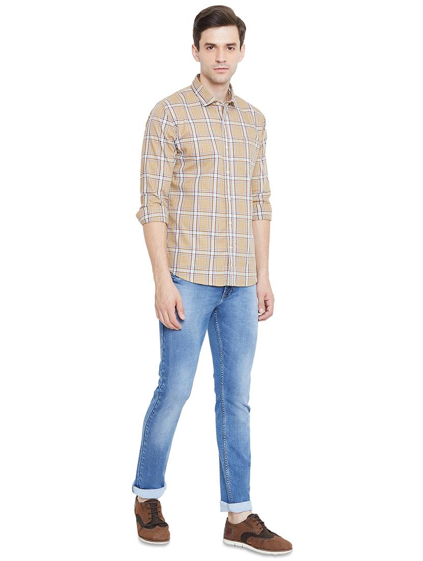 beige checkered casual shirt - 17535726 - Zoom Image - 4