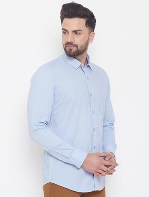 light blue solid casual shirt - 17535729 - Standard Image - 2