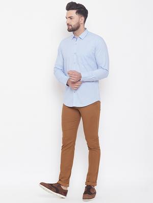 light blue solid casual shirt - 17535729 - Standard Image - 4