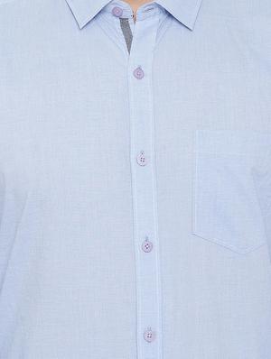 light blue solid casual shirt - 17535729 - Standard Image - 5