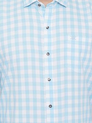 light blue checkered casual shirt - 17535730 - Standard Image - 5