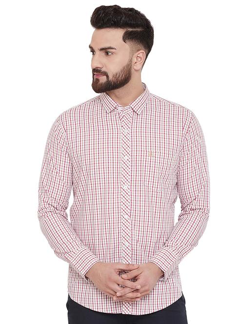 pink checkered casual shirt - 17535734 - Standard Image - 1