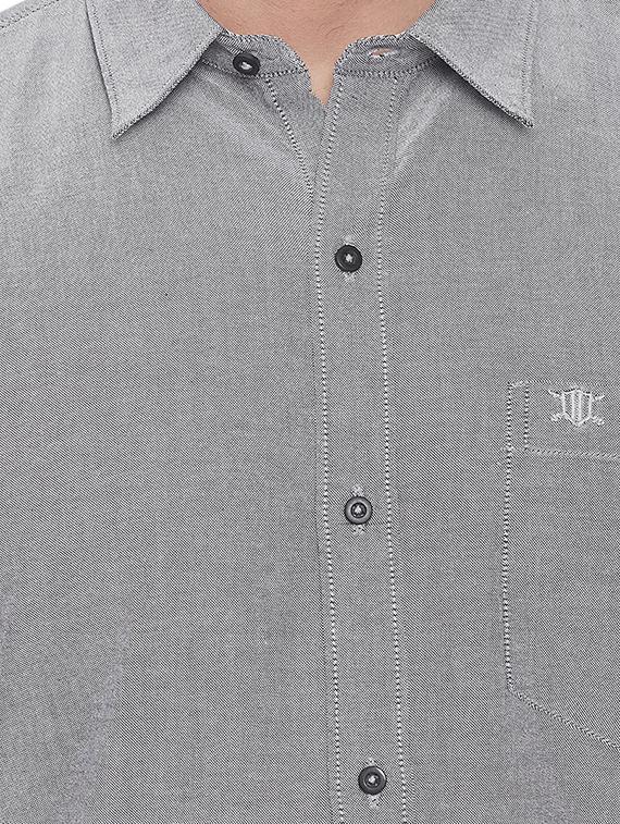 grey solid casual shirt - 17535740 - Zoom Image - 5
