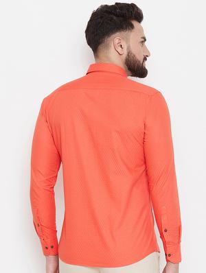 orange self design casual shirt - 17535741 - Standard Image - 3