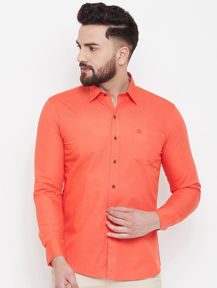 orange self design casual shirt - 17535741 - Zoom Image - 1