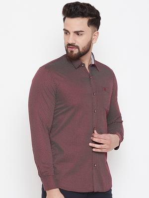 maroon printed casual shirt - 17535743 - Standard Image - 2