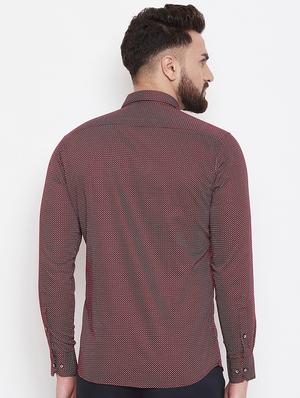 maroon printed casual shirt - 17535743 - Standard Image - 3