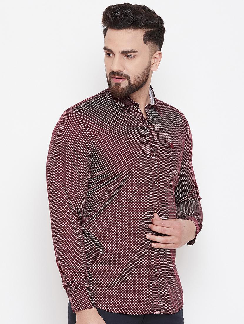 maroon printed casual shirt - 17535743 - Zoom Image - 2
