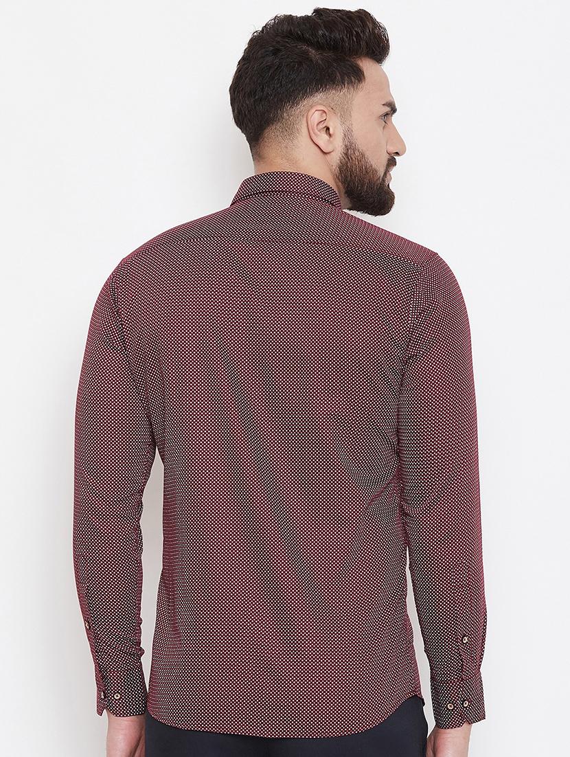 maroon printed casual shirt - 17535743 - Zoom Image - 3