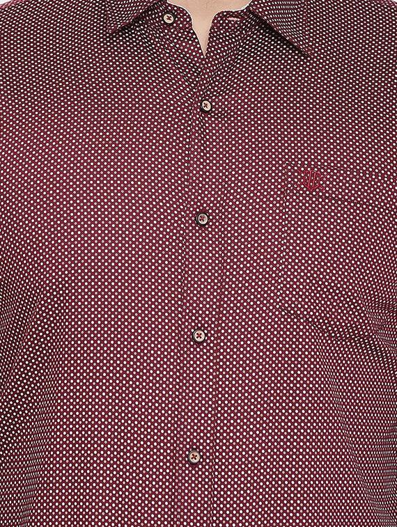 maroon printed casual shirt - 17535743 - Zoom Image - 5