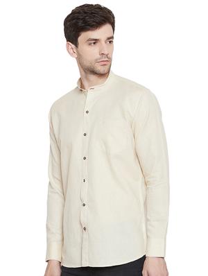 off white solid casual shirt - 17535744 - Standard Image - 2