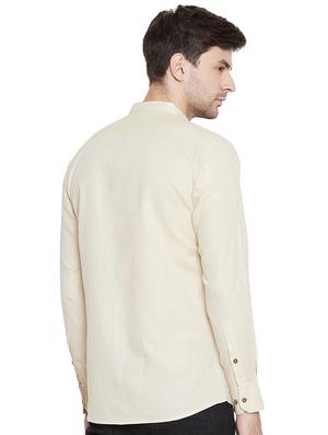 off white solid casual shirt - 17535744 - Standard Image - 3