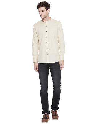 off white solid casual shirt - 17535744 - Standard Image - 4