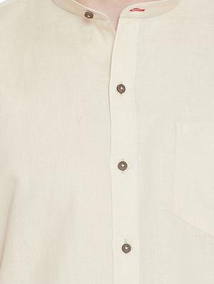 off white solid casual shirt - 17535744 - Standard Image - 5