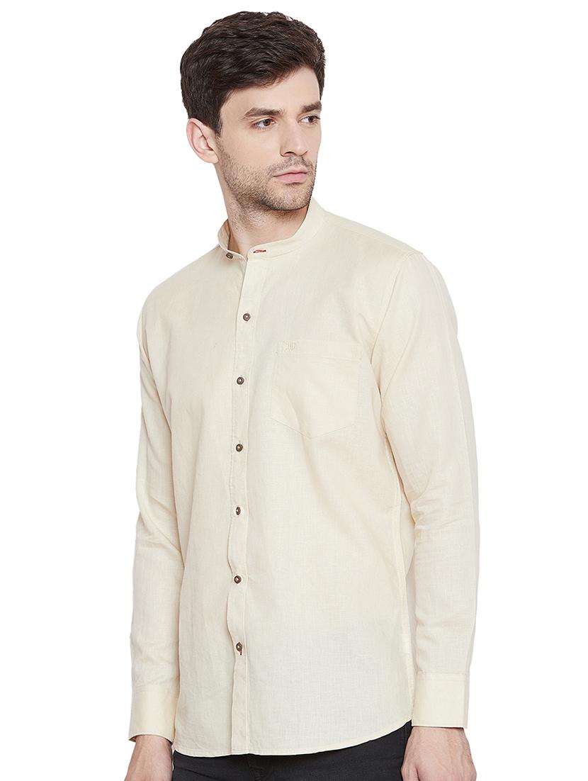 off white solid casual shirt - 17535744 - Zoom Image - 2