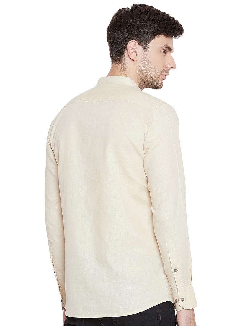 off white solid casual shirt - 17535744 - Zoom Image - 3