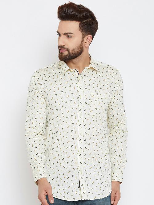 white printed casual shirt - 17535745 - Standard Image - 1