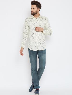 white printed casual shirt - 17535745 - Standard Image - 4