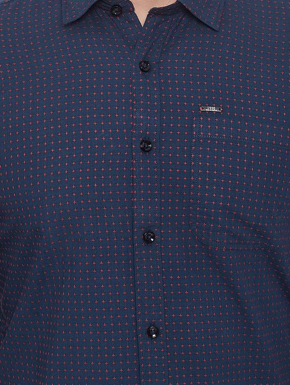 navy blue printed casual shirt - 17535748 - Zoom Image - 5