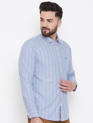 light blue striped casual shirt - 17535752 - Standard Image - 2