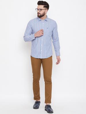 light blue striped casual shirt - 17535752 - Standard Image - 4