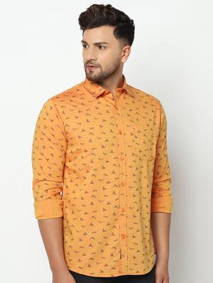 orange printed casual shirt - 17535754 - Standard Image - 2