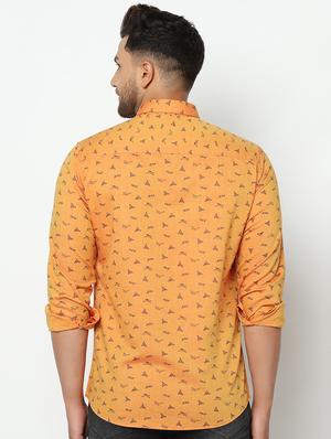 orange printed casual shirt - 17535754 - Standard Image - 3