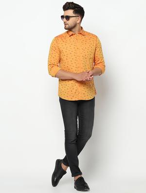 orange printed casual shirt - 17535754 - Standard Image - 4