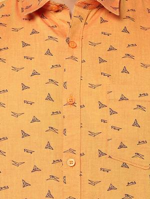 orange printed casual shirt - 17535754 - Standard Image - 5