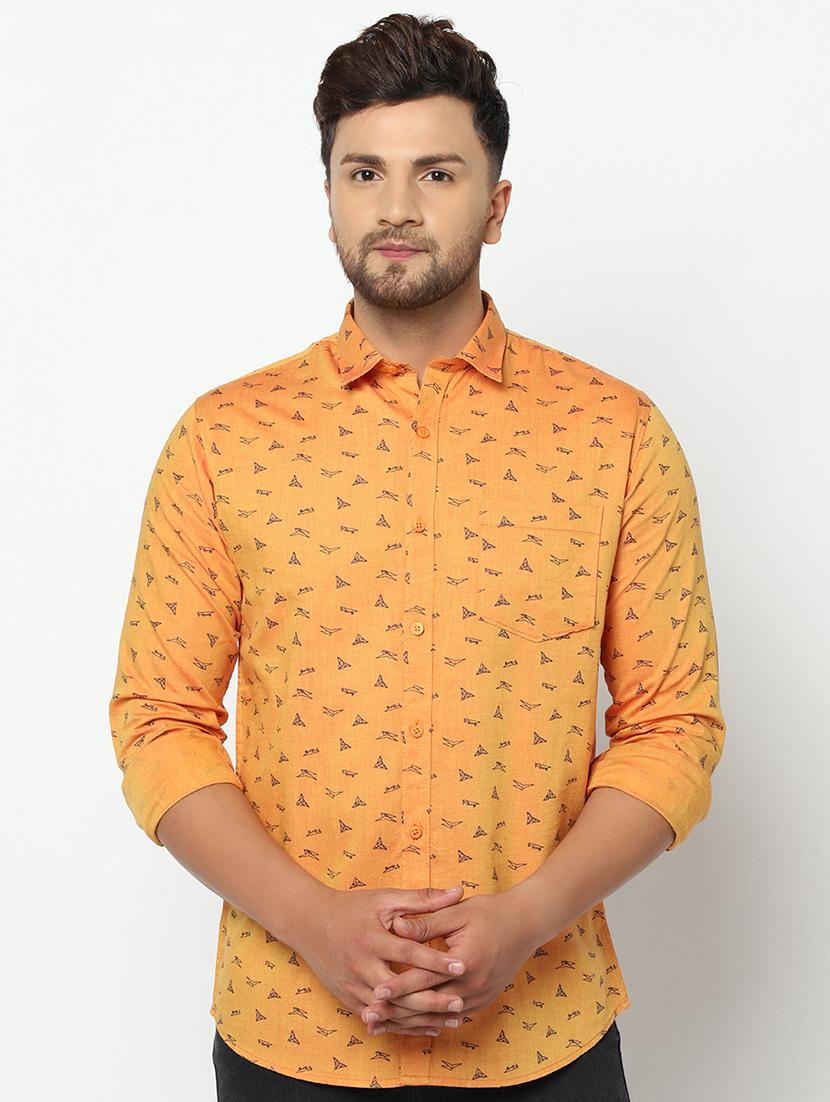orange printed casual shirt - 17535754 - Zoom Image - 1