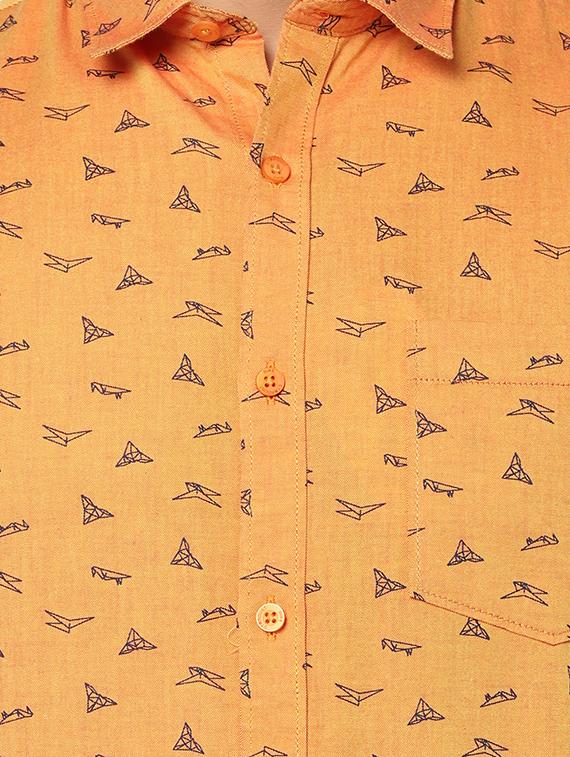 orange printed casual shirt - 17535754 - Zoom Image - 5