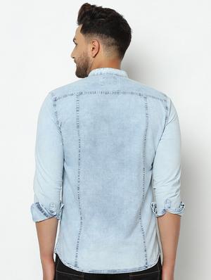 light blue faded casual shirt - 17535757 - Standard Image - 3