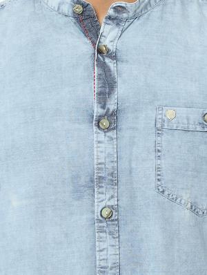 light blue faded casual shirt - 17535757 - Standard Image - 5