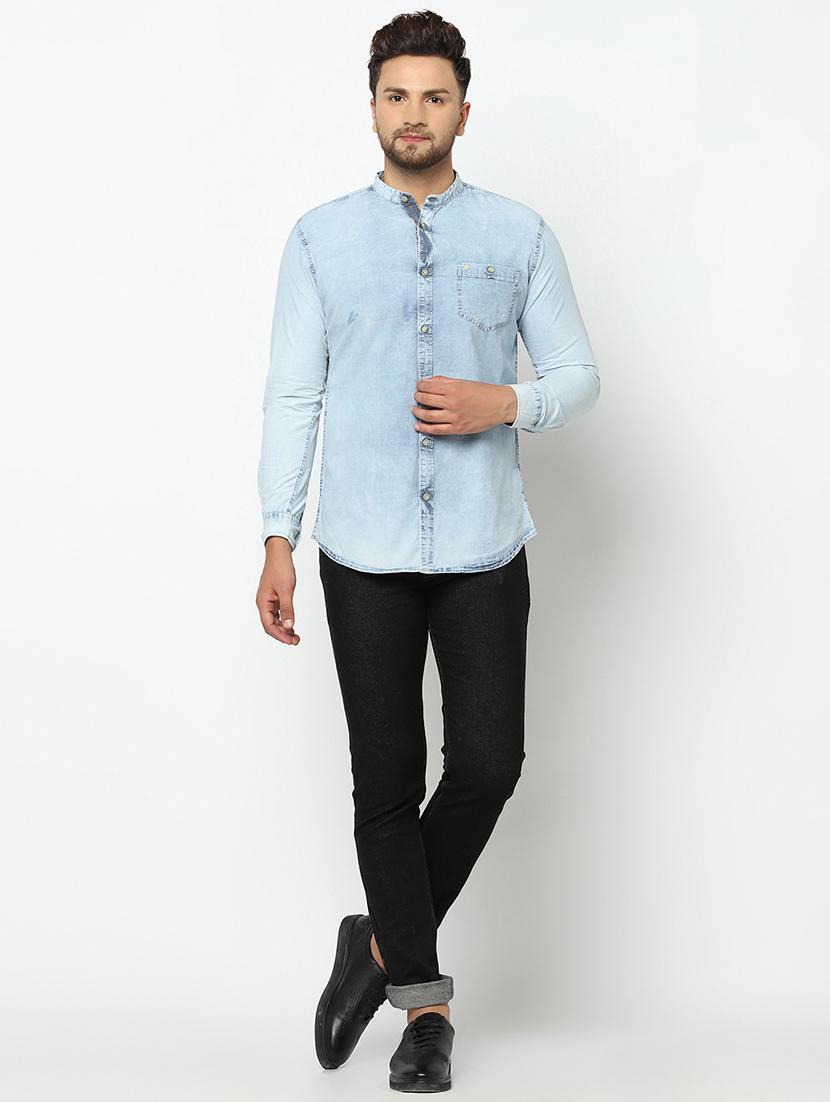 light blue faded casual shirt - 17535757 - Zoom Image - 4
