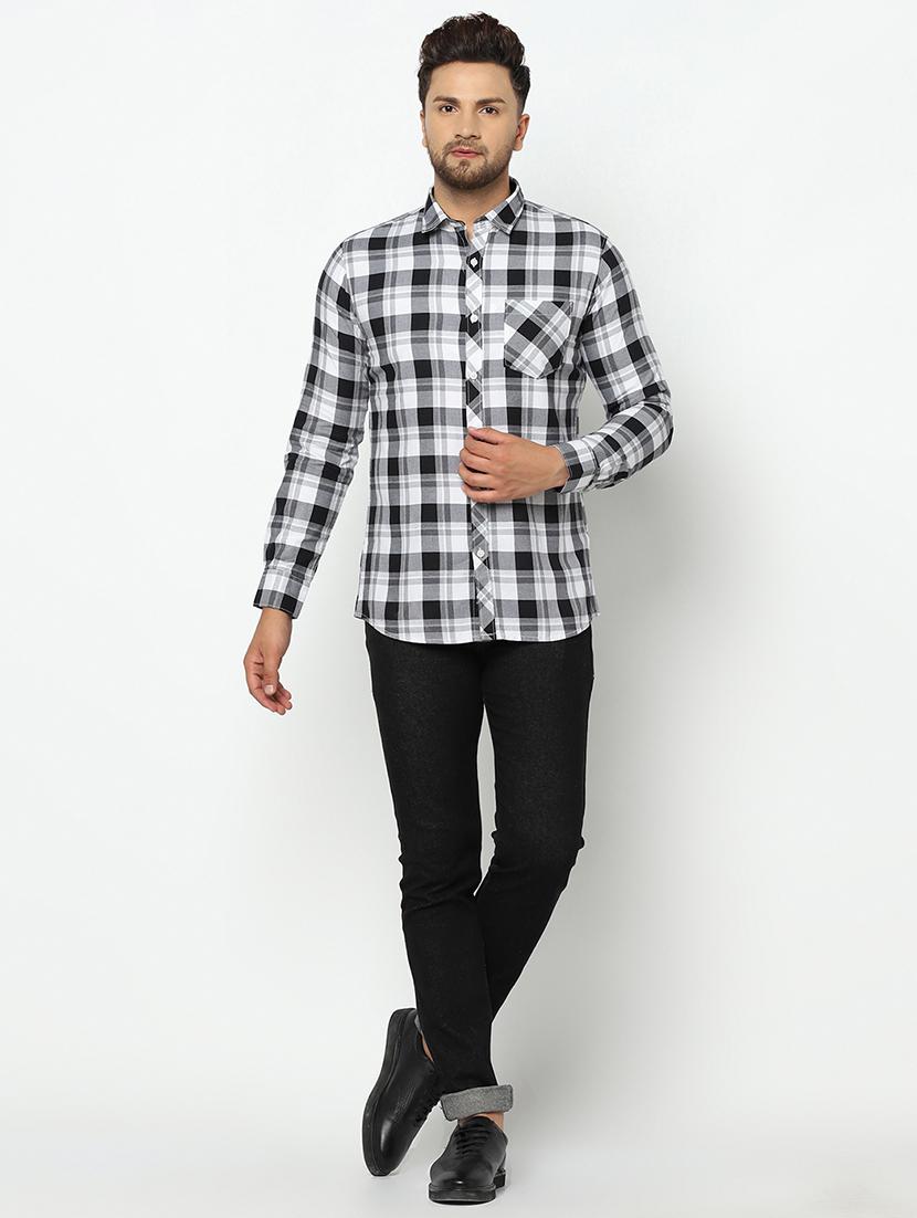 white checkered casual shirt - 17535758 - Zoom Image - 4